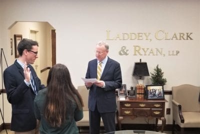 Ryan Laddey Sworn In At Law Firm Founded By His Father