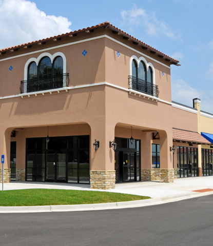 Store Fronts in a New Shopping Center