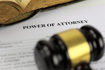 gavel and power of attorney papers