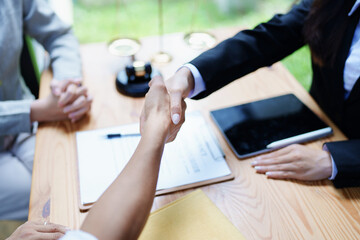 handshake consultation with lawyer