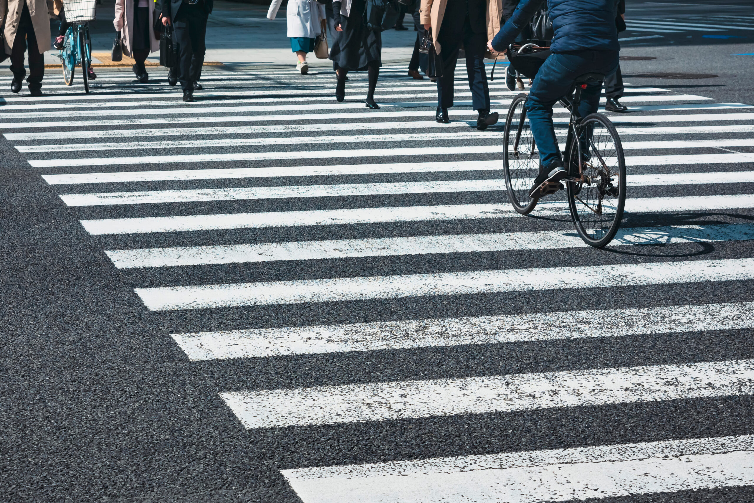 crosswalk with pedestrians on it