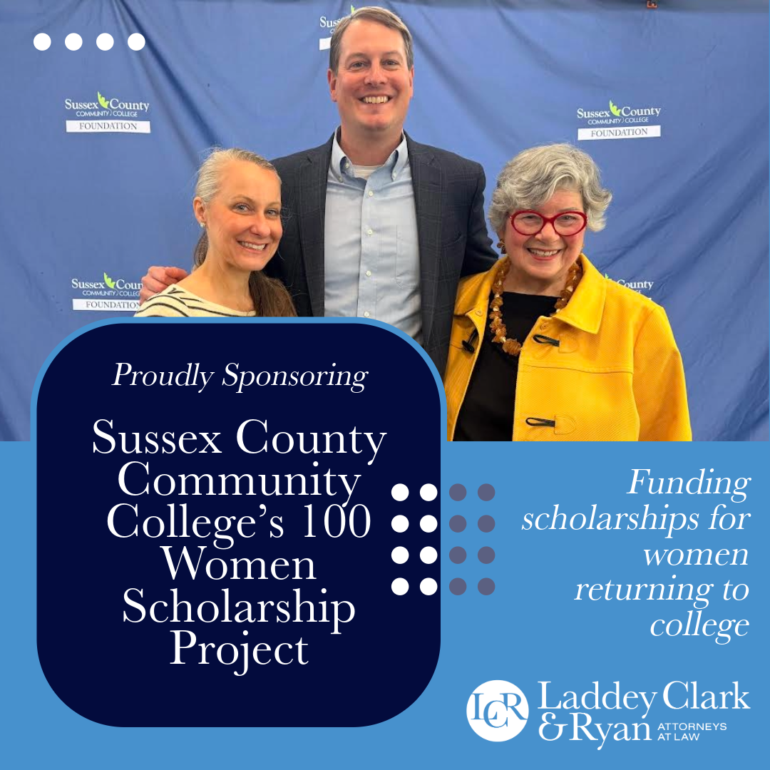 Engaging_ colorful_ modern. use logo from brand. Title Laddey Clark _ Ryan is proud to be a sponsor of Sussex County Community Colleges 100 Women Scholarship Project