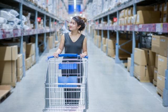 woman retail shopping